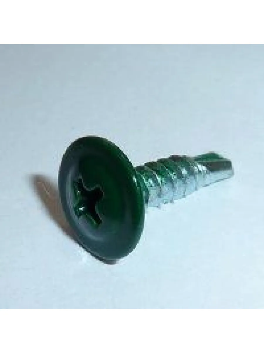 Саморезы с п/ш сверло 4,2х16 6005 темно-зеленый (упаковка 1000шт.) POWER FASTEN