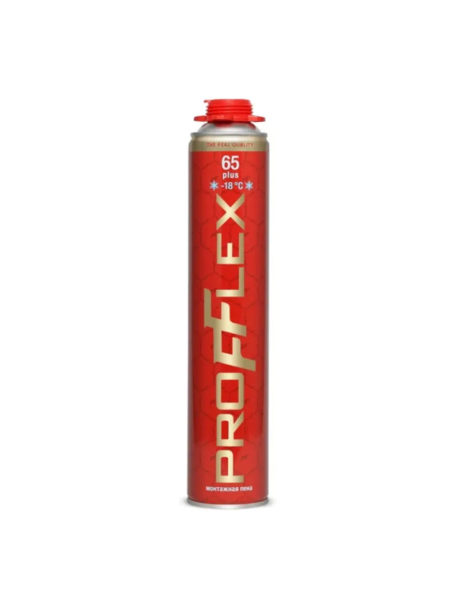 Пена монтажная профессиональная PROFFLEX PRO 65 л - 1000 мл Plus ЗИМА (-18° до +35°С)